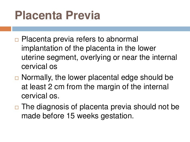 Imaging of the placenta