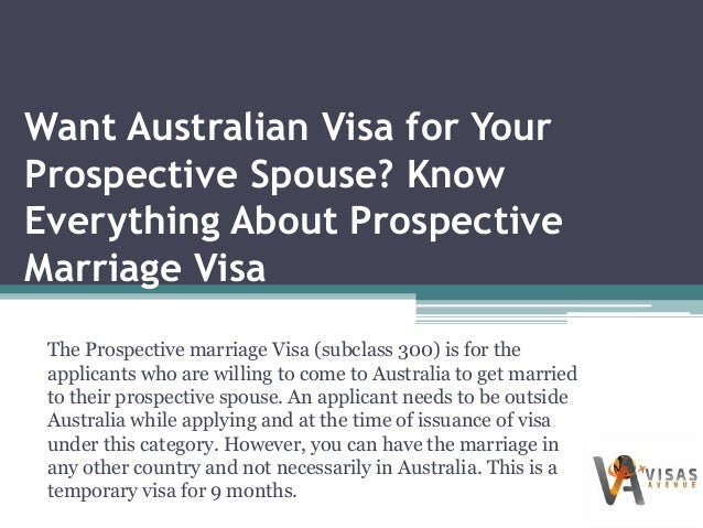 australia visa prospective mariage