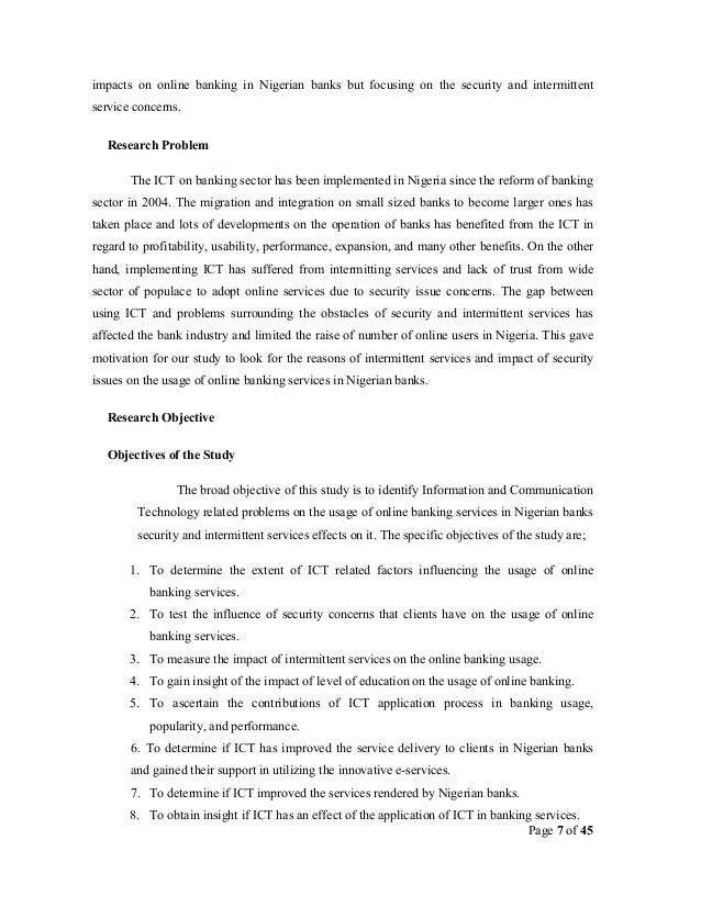 Dissertation report internet banking