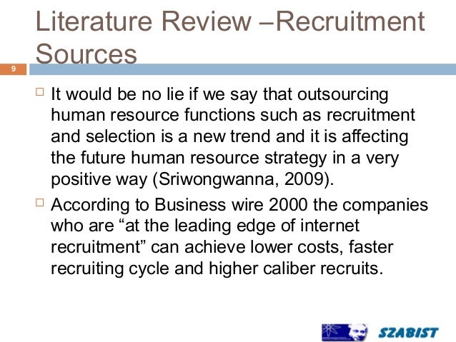 Literature Review Of Recruitment And Selection