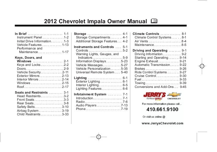 2010 Chevrolet Impala Ls Owners Manual