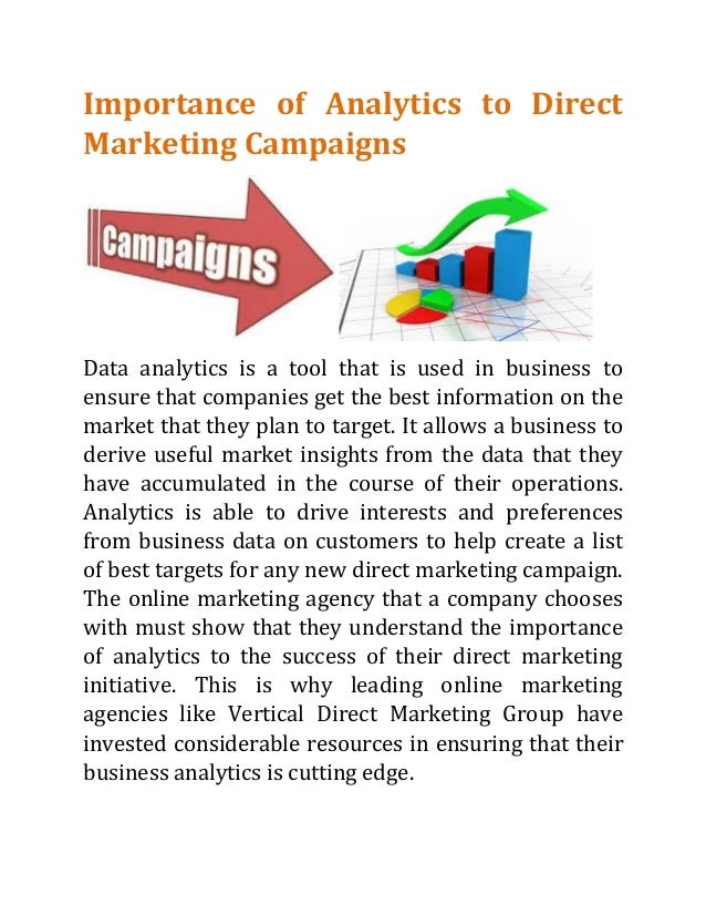 Importance of Analytics to Direct Marketing Campaigns
