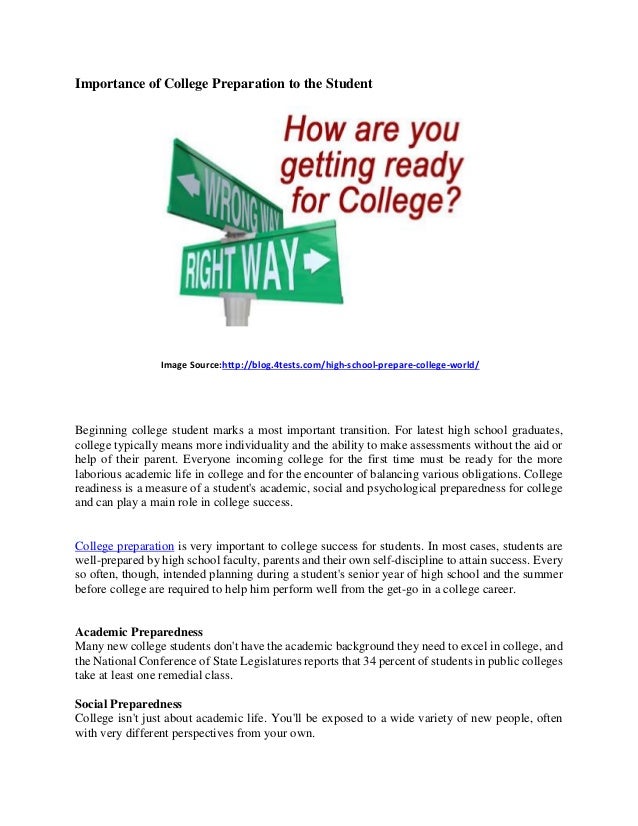 importance of college preparation importance of college