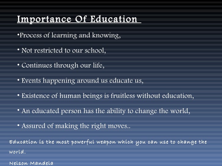 Essays on importance of education