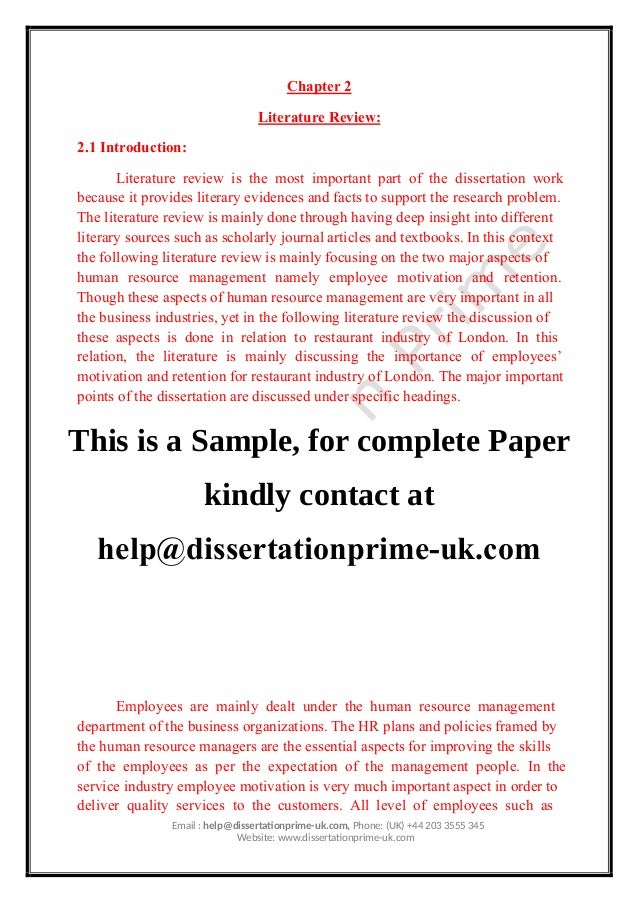 Dissertation uk hotel industry
