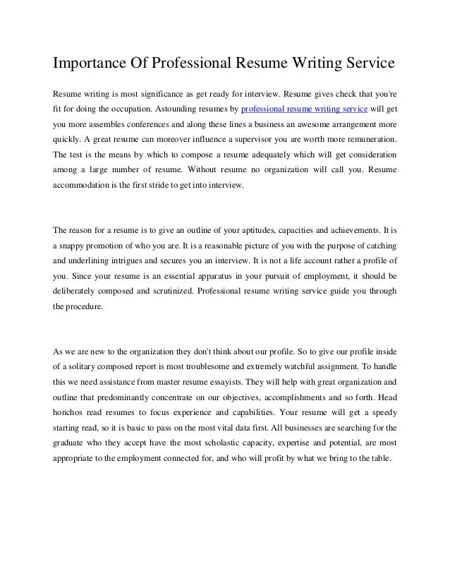 importance of a resumes