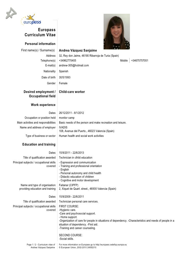 curriculum vitae model european necompletat military bralicious co example of cv europass