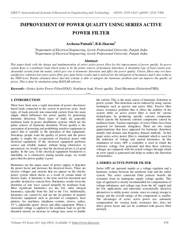 power quality using active filters research papers Power quality improvement using dpc controlled three this paper presents a new control method a chandraa review of active filters for power quality. power quality using active filters research papers Power quality improvement using dpc controlled three this paper presents a new control method a chandraa review of active filters for power quality.