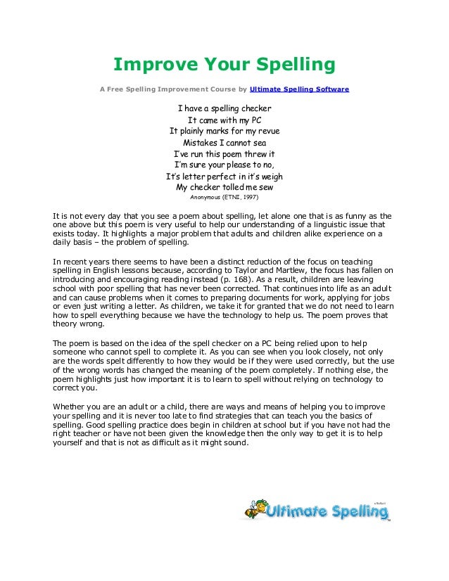 Improve Your Spelling