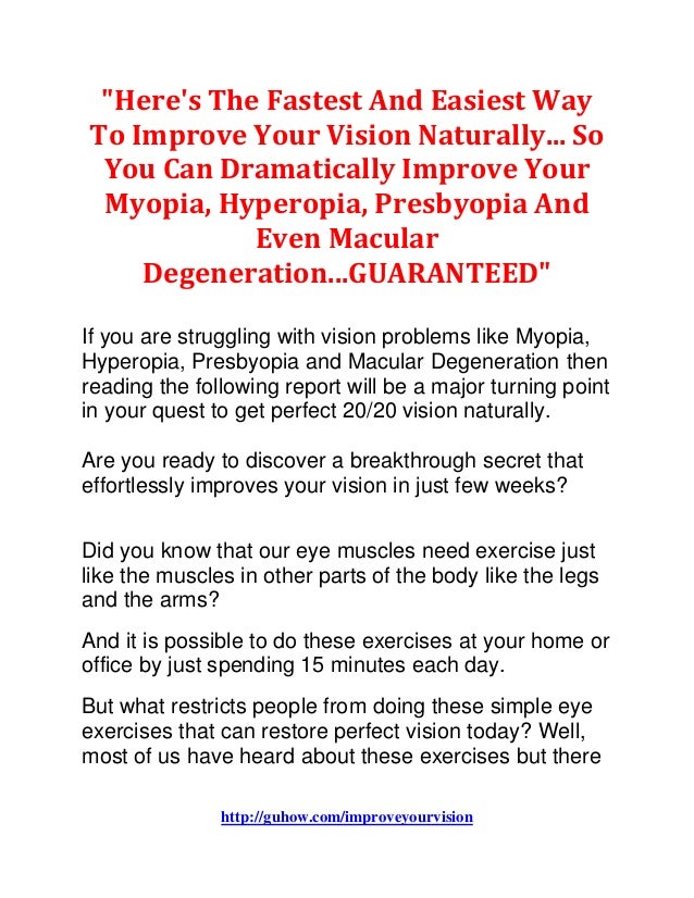 improve your vision naturally pdf