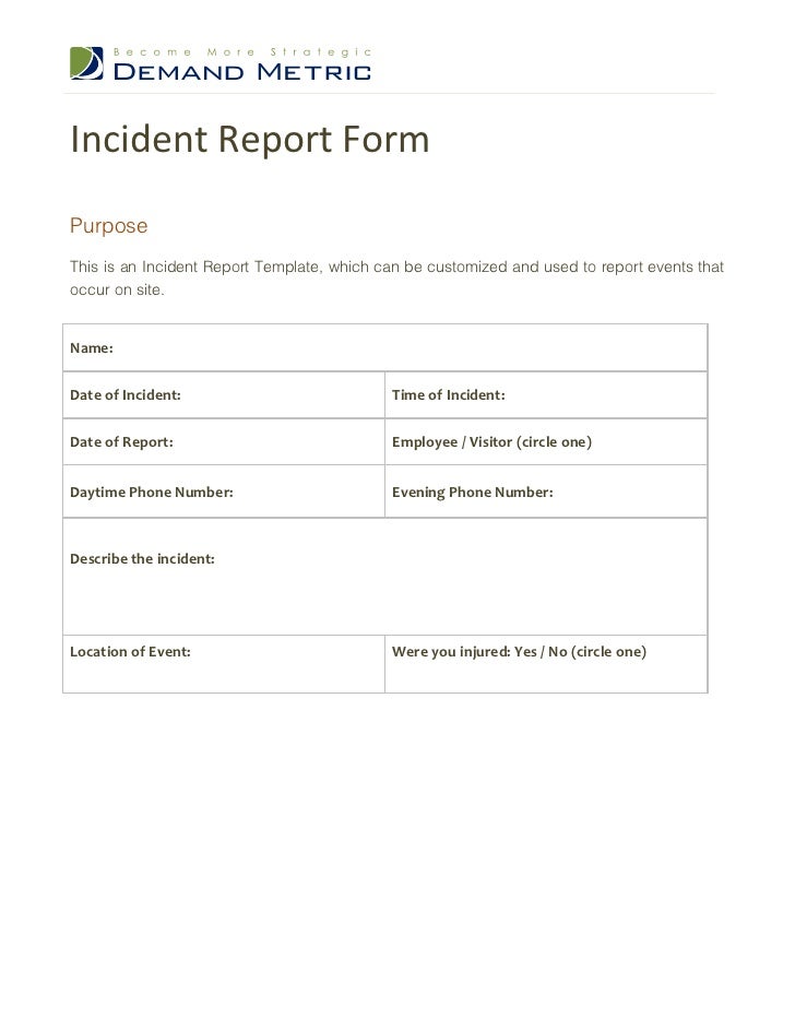 accident sample report form