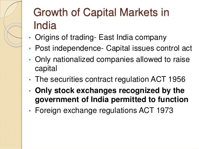 reforms in stock market in india