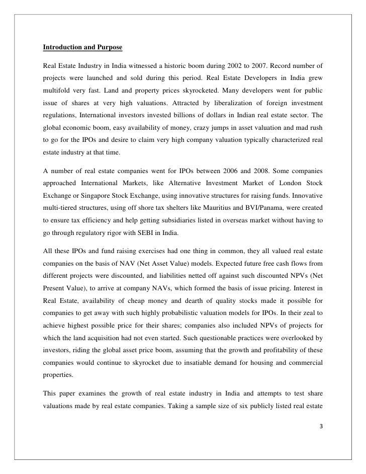 Dissertation on real estate