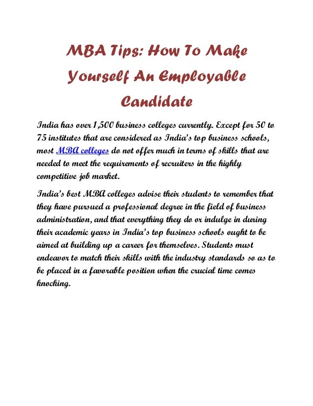 Is It Okay To Use Mba Candiate mba tips how to make yourself an employable candidate Is It Okay To Use Mba Candiate mba tips how to make yourself an employable candidate