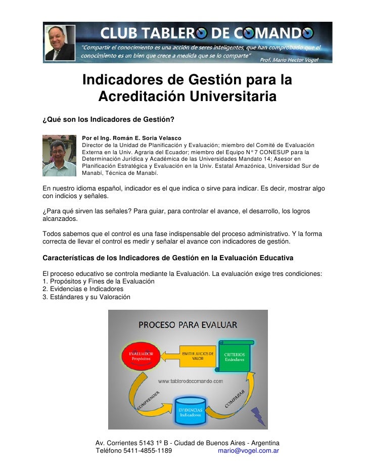 INDICADORES DE LA GESTION indicadores de la gestion: