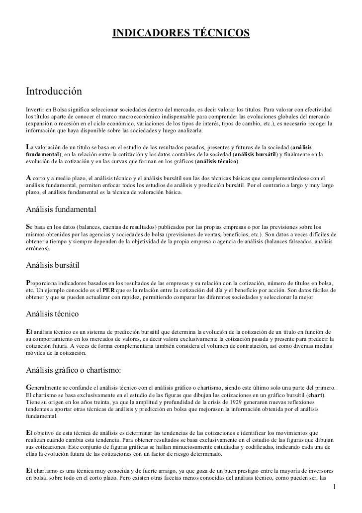 Forex indicadores tecnicos