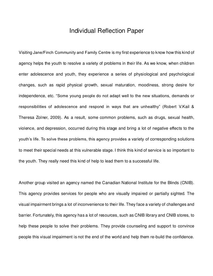 Individual Reflective Essay individual reflection paper Individual Reflective Essay individual reflection paper