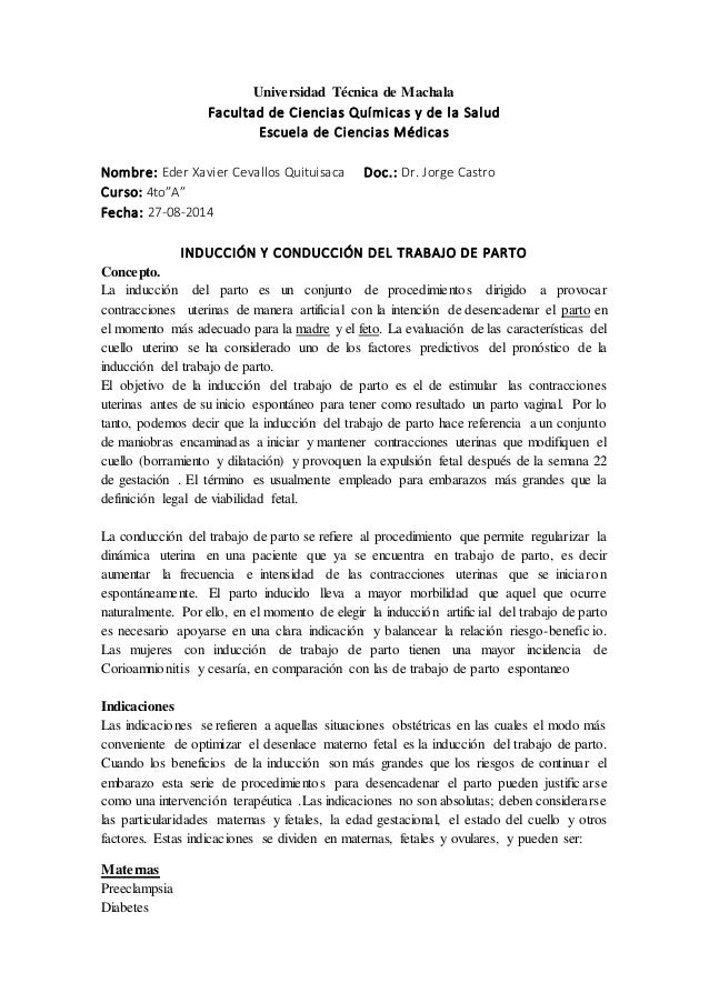 INDUCCION TRABAJO PARTO induccion trabajo parto: