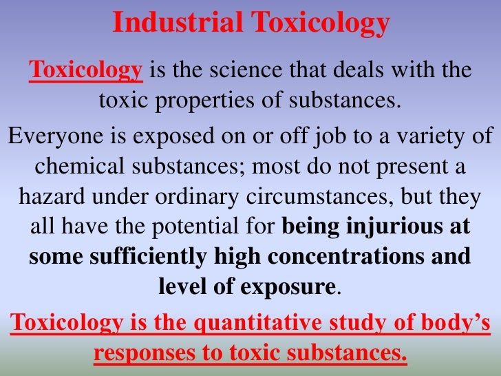 Industrial toxicology