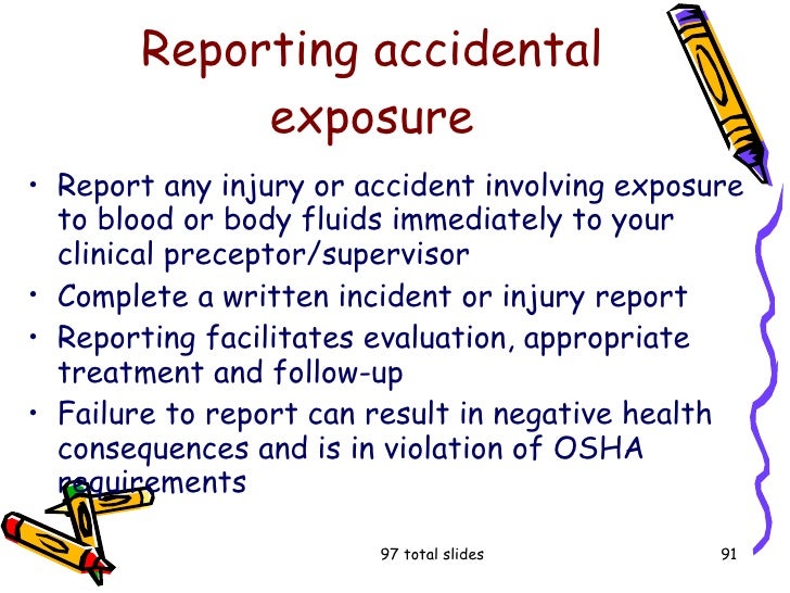 infection control osha employee incident report
