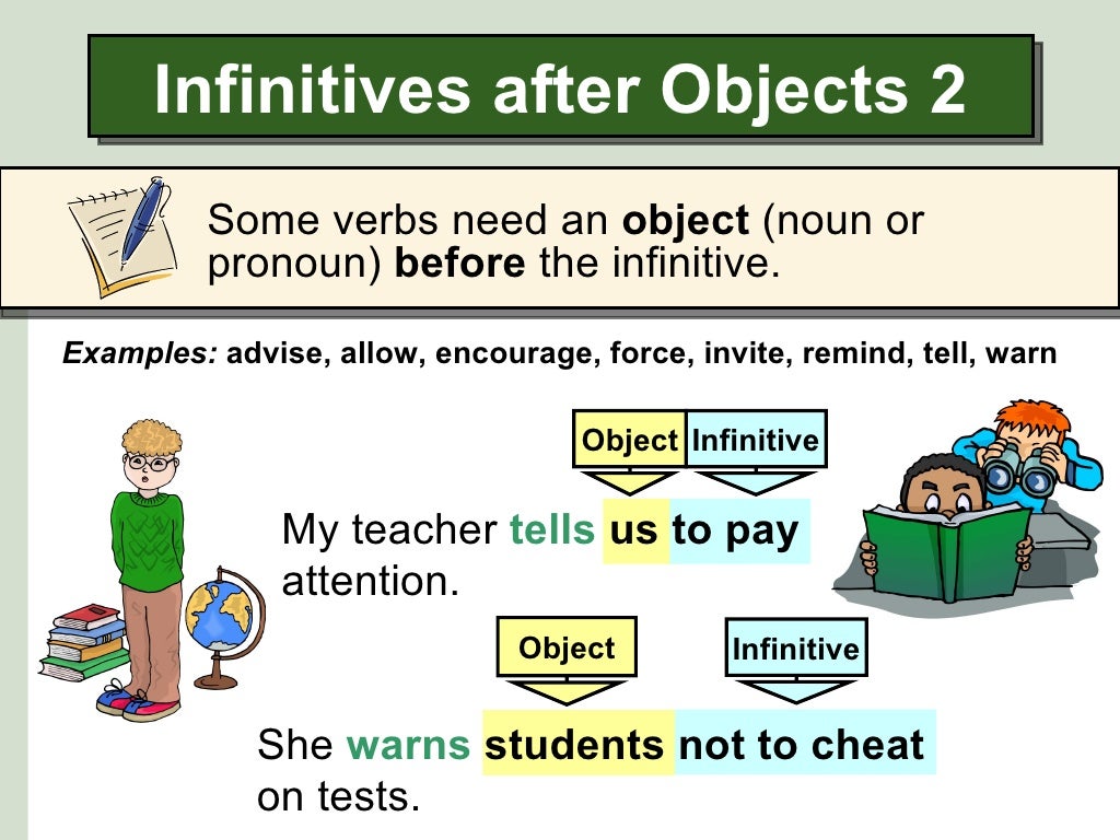 Infinitives after certain verbs