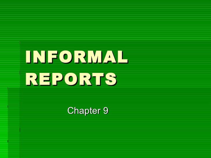 informal reports sample formal business report