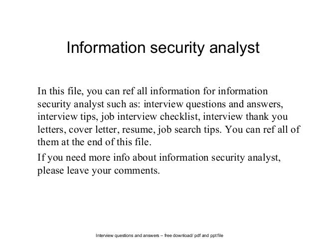 Cover letter for it security analyst
