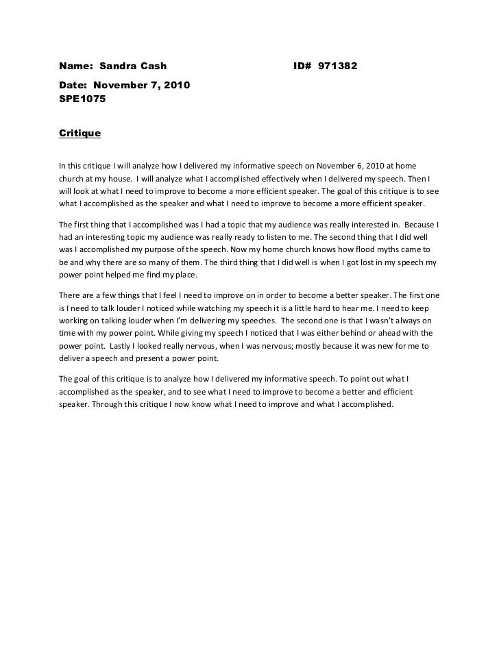 Informative speech essay