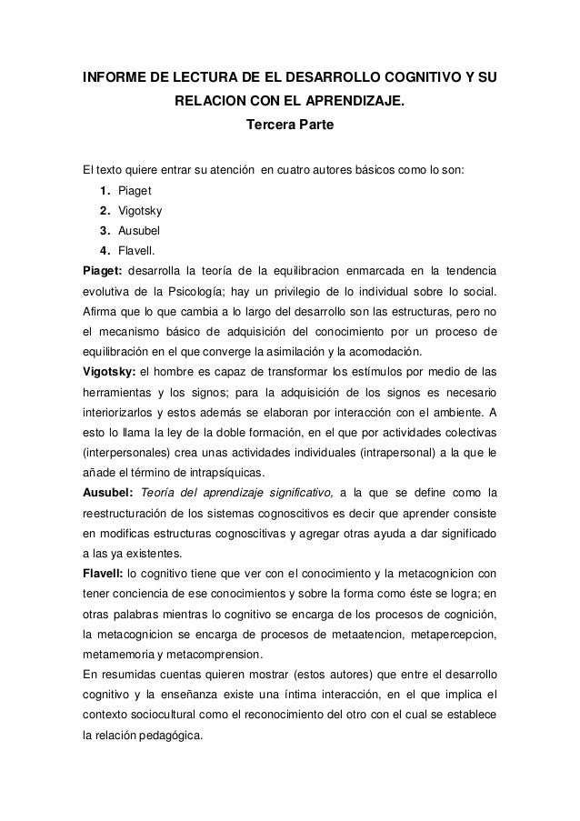 DE LECTURA DESARROLLO DE de lectura desarrollo de: