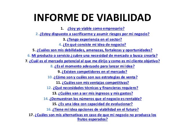 Informe de viabilidad