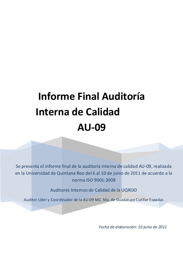 INFORME CALIDAD informe calidad: