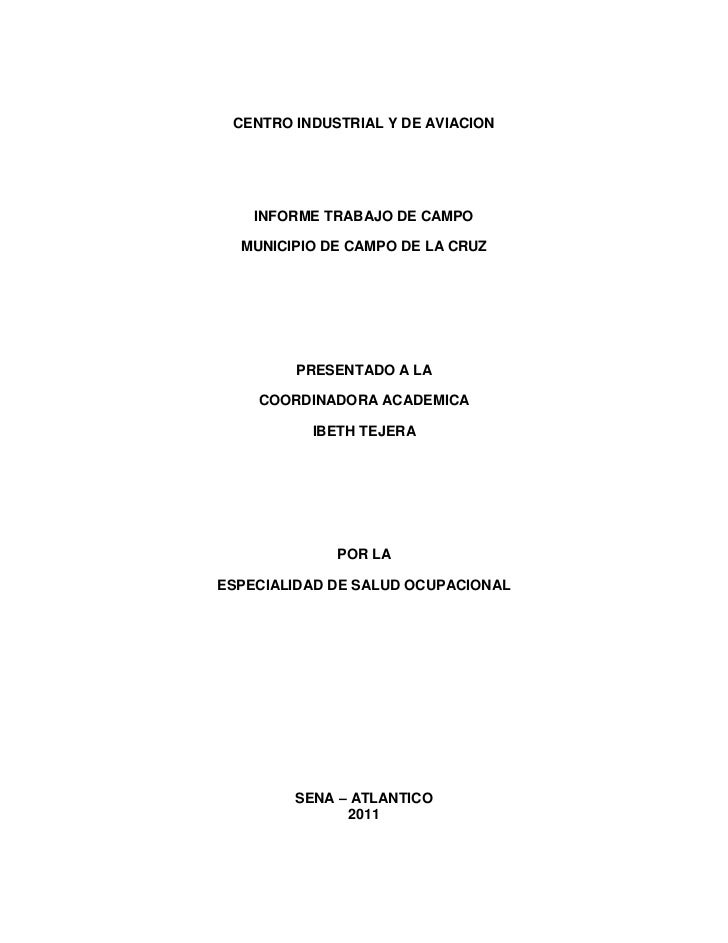 INFORME DE TRABAJO informe de trabajo: