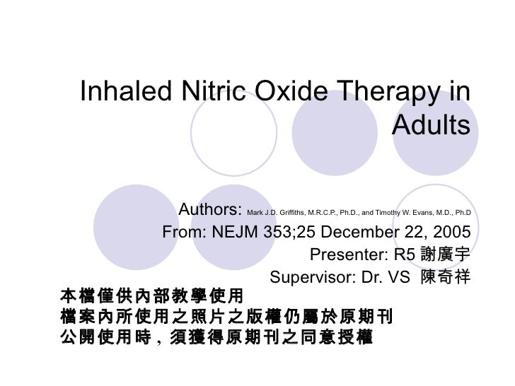 Inhaled nitric oxide therapy in adults