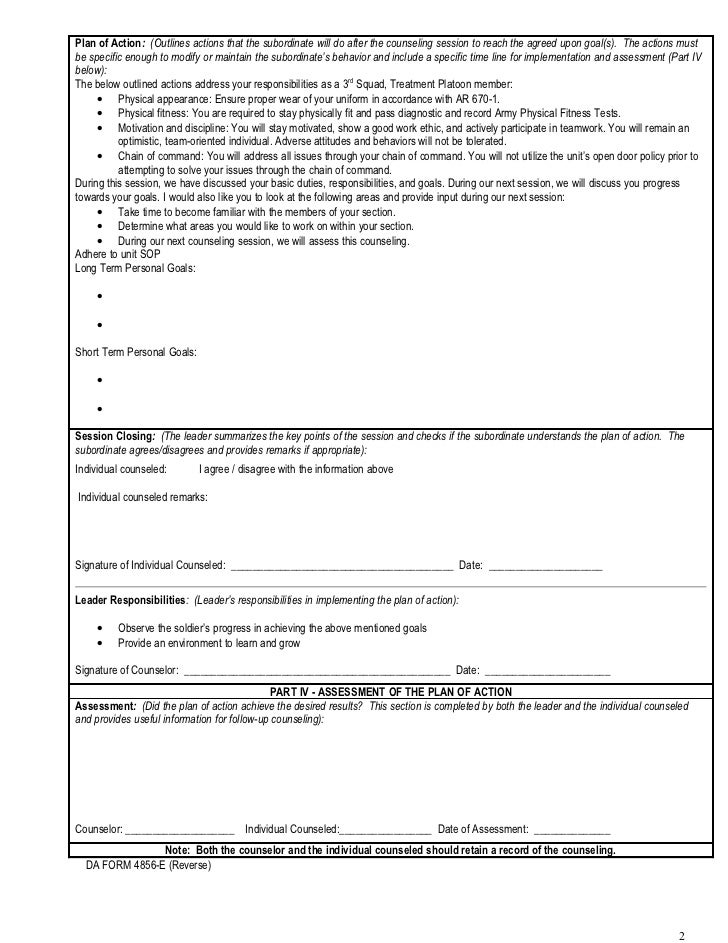 Initial Counseling Template Subordinate Initial Counseling Template Subordinate