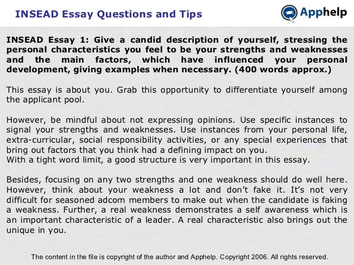 essay about yourself sample