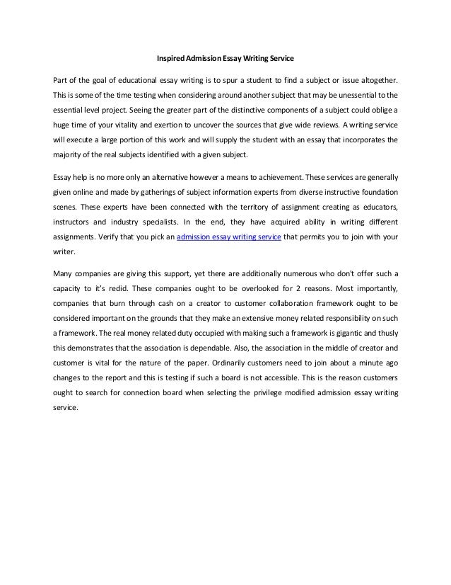 Admission essay writing services