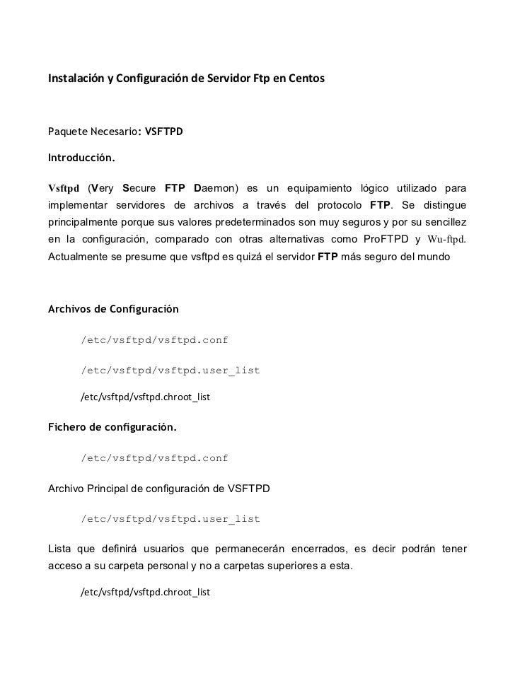 INSTALACION SERVIDOR FTP instalacion servidor ftp: