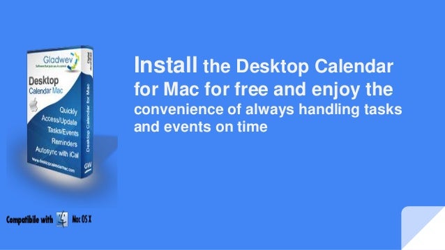 how to show calendar on mac desktop