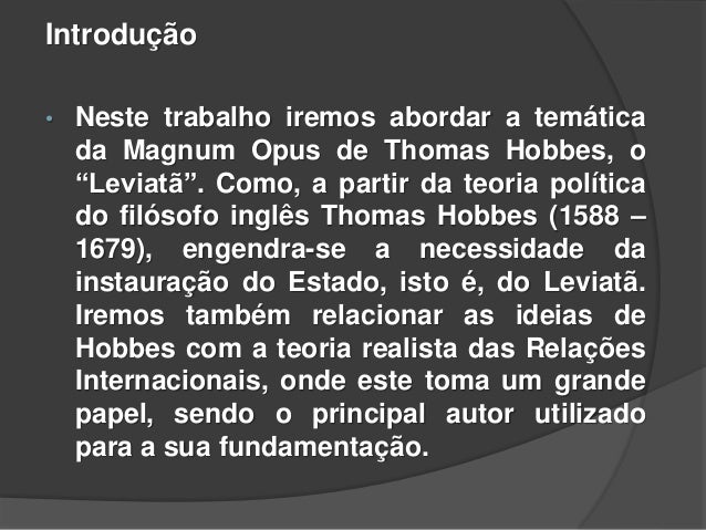 O Leviathan de Thomas Hobbes Ideias De Hobbes ~ O Leviathan de Thomas Hobbes