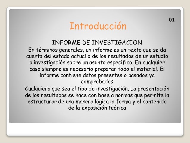 informe de investigacion