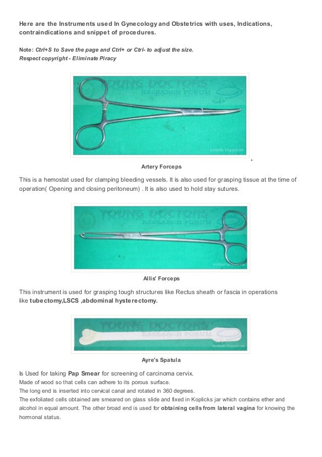 Instruments used in gynecology and obstetrics young doctors resear…