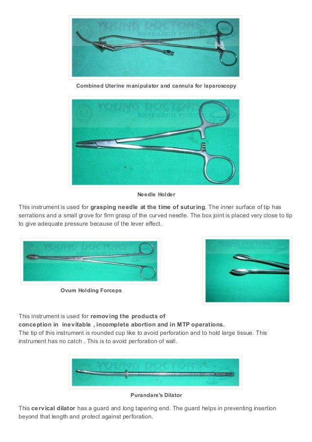 Instruments used in gynecology and obstetrics young doctors resear…