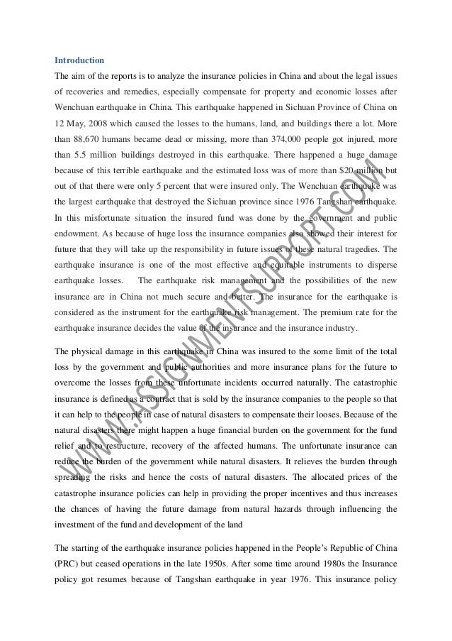 bank insurance sample for a policy