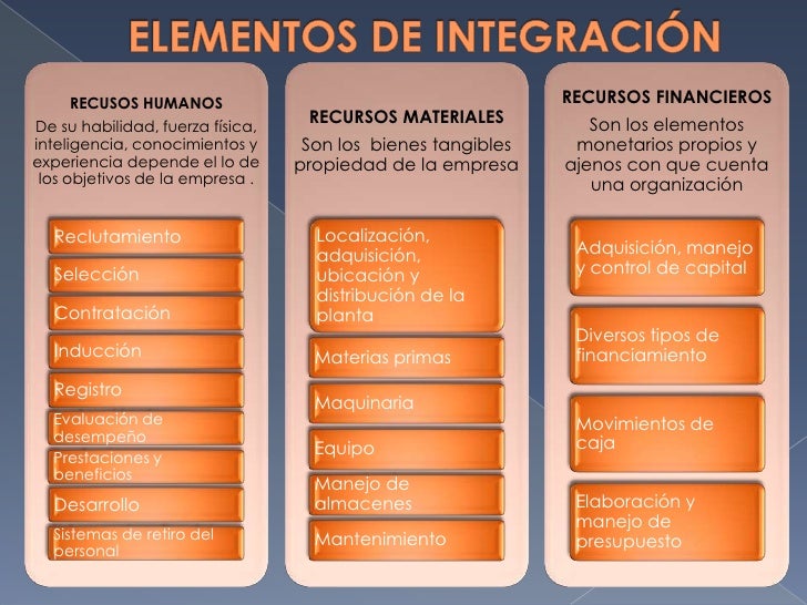 Elementos De La Integracion En Administracion
