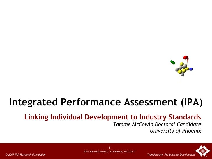 Integrated Performance Assessment Linking Individual Development to
