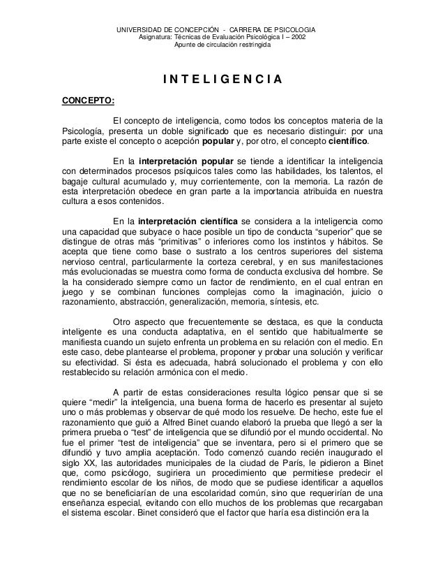 INTELIGENCIA CONCEPTO inteligencia concepto: