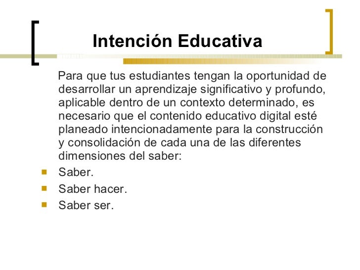 Intención educativa Intención educativa