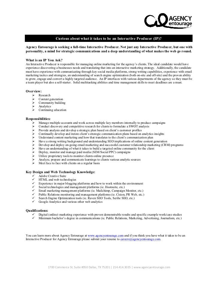 producer resume
