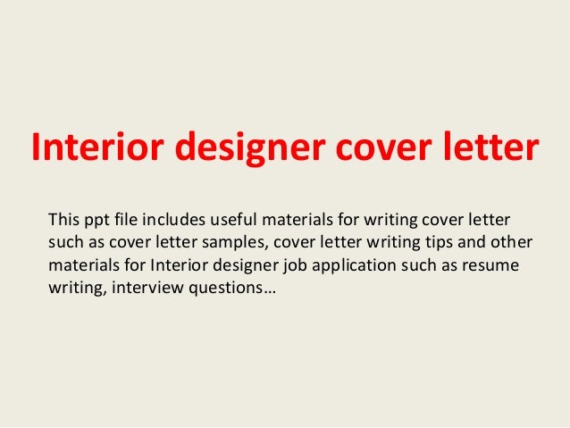 Creative interior design cover letter