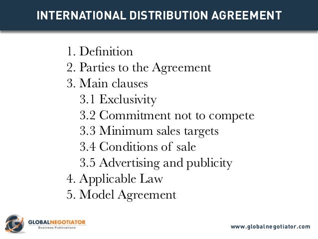 INTERNATIONAL DISTRIBUTION AGREEMENT TEMPLATE